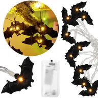 Dekoracje sali - Dekoracje Na Halloween Łańcuch Świetlny Nietoperze Girlanda 10 Led - miniaturka - grafika 1