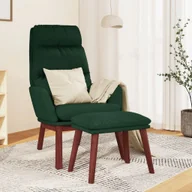 Fotele - Lumarko Fotel z podnóżkiem, ciemnozielony, obity tkaniną! - miniaturka - grafika 1