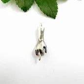 Zawieszki - Zawieszka srebrna Fuck off grafitowa - miniaturka - grafika 1