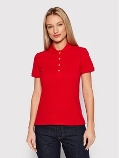 Lacoste Polo PF5462 Czerwony Slim Fit - Koszulki i topy damskie - miniaturka - grafika 1