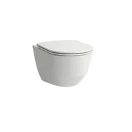 Miski WC - Laufen Pro - WC Compact montowana na ścianie z deską SLIM, składaną SoftClose, bez kołnierza, kolor biały H8669550000001 - miniaturka - grafika 1