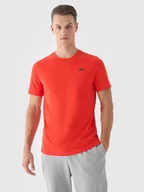 Koszulki męskie - T-shirt regular gładki męski 4F 4FWMM00TTSHM1843-70S Czerwony - miniaturka - grafika 1