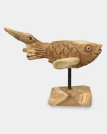 Figurki dekoracyjne - Ryba na Podstawie Rzeźba z Drewna - miniaturka - grafika 1