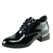 Półbuty damskie - Półbuty damskie VINCEZA 58160 lakierki czarne - miniaturka - grafika 1