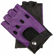 Rękawiczki - Fioletowe rękawiczki skórzane bez palców - M.Kuc - miniaturka - grafika 1
