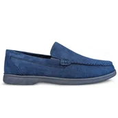 Mokasyny męskie - Mokasyny Klasyczne Z Ekologicznej Skóry Zamszowej Antypoślizgowe Wygodne Modne Stylowe Półbuty Wsuwane Męskie Baolis Blue 45 - miniaturka - grafika 1