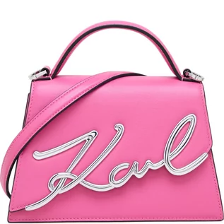 Torebki damskie - Karl Lagerfeld Skórzana torebka na ramię k/signature 2.0 sm - grafika 1