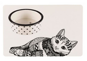 Miski dla kotów - Trixie Trixie Miska ceramiczna + podkładka zestaw dla kota Kup więcej za mniej! 159zł - miniaturka - grafika 1
