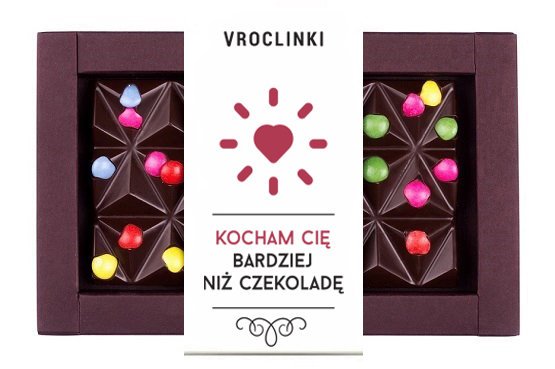 Czekolada gorzka z lentilkami - serce