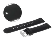 Akcesoria do zegarków - Pasek uniwersalny 16 mm silikonowy czarny, srebrna zapinka + teleskopy, U03 - miniaturka - grafika 1