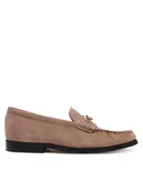 Półbuty damskie - Tommy Hilfiger Półbuty Soft Suede Horsebit Loafer FW0FW08649 Beżowy - miniaturka - grafika 1