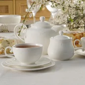 Serwisy do kawy i herbaty - Serwis do herbaty porcelanowy na 6 osób WHITE PRINCESS - miniaturka - grafika 1