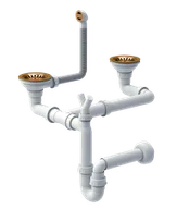 Syfony - QUADRON SYFON MANUALNY DO ZLEWOZMYWAKÓW Z GRANITU miedziany nano PVD - miniaturka - grafika 1