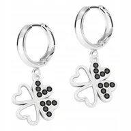 Kolczyki - Kolczyki Srebrne Koniczyny z Czarnymi Cyrkoniami Koniczyna SREBRO 925 - miniaturka - grafika 1