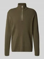 Swetry męskie - Sweter z dzianiny z kołnierzem - miniaturka - grafika 1