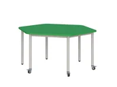 Meble do szkół i przedszkoli - Stolik mobilny szkolno-przedszkolny, blat sześciokątny (Nr 4, 5, 6) - miniaturka - grafika 1