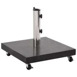 vidaXL Podstawa pod parasol, granitowa, 30 kg, kwadratowa, czarna vidaXL - Parasole ogrodowe - miniaturka - grafika 1