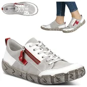 Półbuty damskie - Półbuty Damskie Skórzane RIEKER L0302 Białe Sneakersy Sportowe Wsuwane Półbuty Damskie Skórzane 39 RIEKER L0302 Białe Sneakersy Sportowe Wsuwane - miniaturka - grafika 1