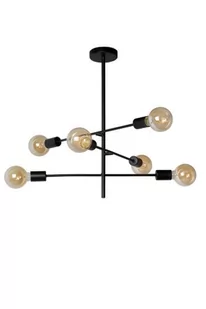 Lucide Lester lampa sufitowa, metal, 160 W, czarna, nikiel (21119/06/30) - Lampy sufitowe - miniaturka - grafika 1