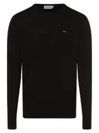 Swetry męskie - Calvin Klein Sweter z dodatkiem jedwabiu Mężczyźni Bawełna czarny jednolity, XL - miniaturka - grafika 1