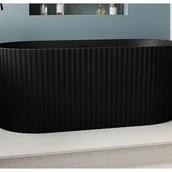 Wanny - VENTE-UNIQUE Wanna wolnostojąca akrylowa ryflowana - Czarny mat - 230 l - 170 x 80 x 58 cm - ALIENA - miniaturka - grafika 1