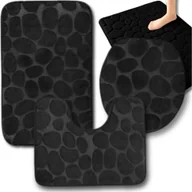 Maty antypoślizgowe - zestaw 3 dywaników łazienkowych, mata antypoślizgowa, czarny - miniaturka - grafika 1