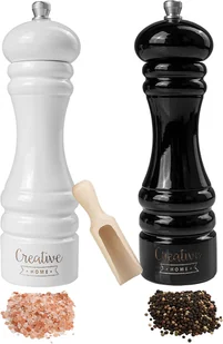 Creative Home Drewniane młynki do soli i pieprzu zestaw 2 młynków 18 x 5 cm drewniana łyżeczka ręczny Mechanizm Kruszący - Zestawy sztućców - miniaturka - grafika 1