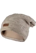 Czapki damskie - Zimowa Czapka z Naszywką - Beżowa - miniaturka - grafika 1