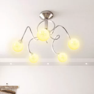 Lumarko Lampa sufitowa, okrągłe szklane klosze, 5 żarówek LED, G9 - Lampy sufitowe - miniaturka - grafika 4