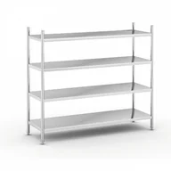 Szafy i regały magazynowe - B2B Partner Półki ze stali nierdzewnej, 1550x1500x600 mm, 4 półki WT-C200104 - miniaturka - grafika 1