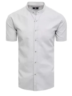 Koszula męska z krótkim rękawem jasnoszara Dstreet KX0999-M - Koszule męskie - miniaturka - grafika 1