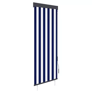 vidaXL Roleta zewnętrzna, 60x250 cm, niebiesko-biała - Rolety - miniaturka - grafika 1