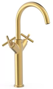 Bateria umywalkowa TRES Montblanc XXL 24-K Matowe Złoto 28380301OM - Baterie umywalkowe - miniaturka - grafika 1