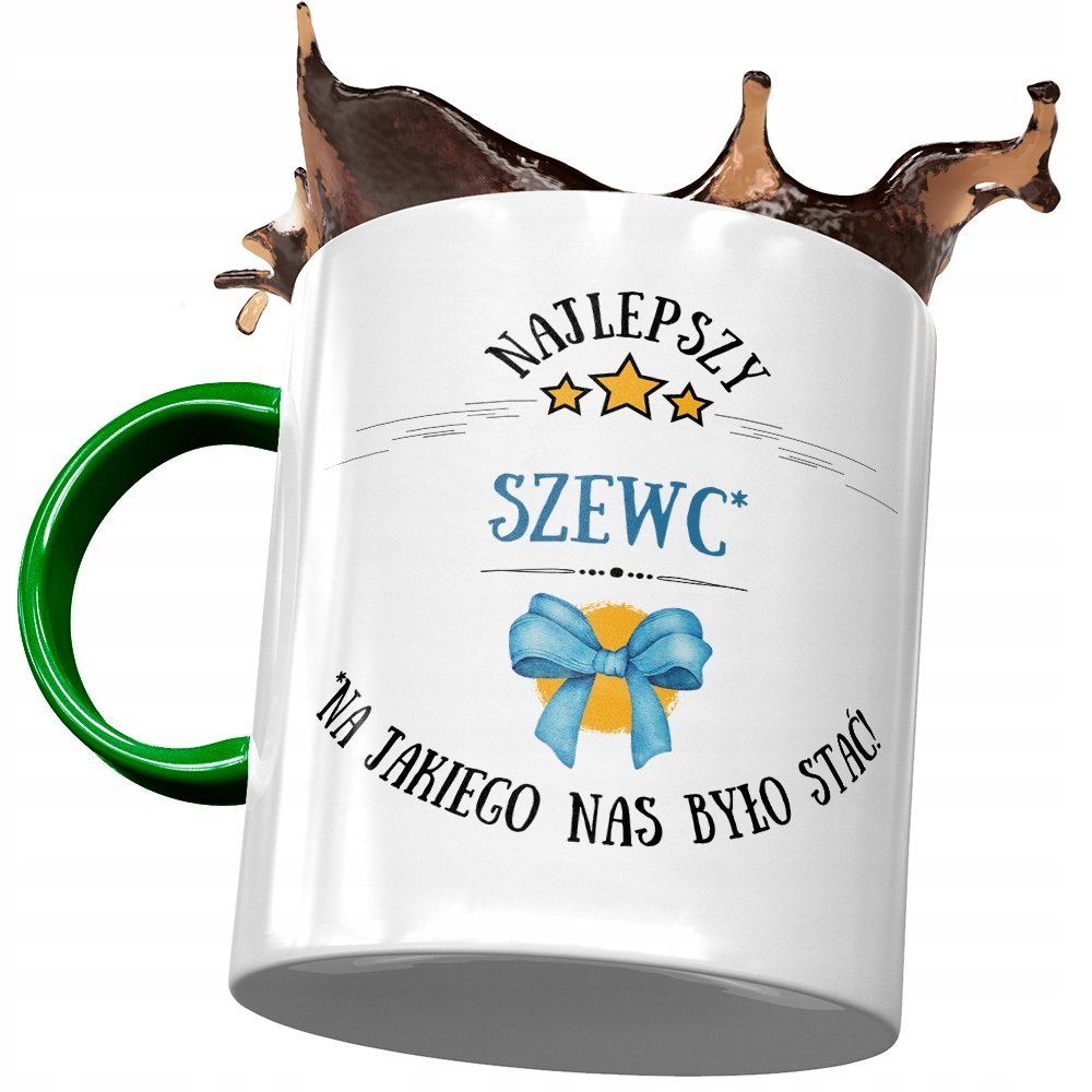 Kubek Zielony Dla Szewca Najlepszy Szewc Prezent z Nadrukiem ze Zdjęciem + Opakowanie na prezent (wzór 02)