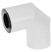 Rury i kanały wentylacyjne - EQUATION Kolano dwuścienne nierdzewne 90ᴼ 60/100 mm białe do odprowadzania dymu - miniaturka - grafika 1