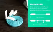 Kable - Kabel ROCK Micro USB Płaski 100cm Szary - miniaturka - grafika 1