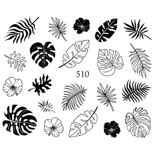 Naklejki wodne na paznokcie CZARNA MONSTERA - 510 - Sztuczne paznokcie i akcesoria - miniaturka - grafika 2