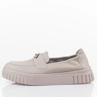 Półbuty damskie - Beżowe skórzane półbuty damskie Vinceza 93204 - miniaturka - grafika 1