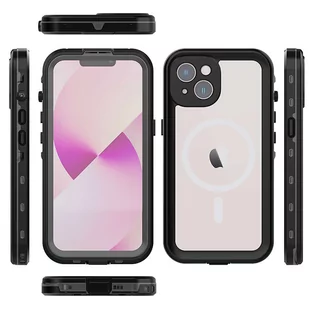 Etui Wodoodporne Alogy IP68 Case z przezroczystym tyłem Pancerna obudowa 360 do MagSafe do Apple iPhone 14 - Etui i futerały do telefonów - miniaturka - grafika 2