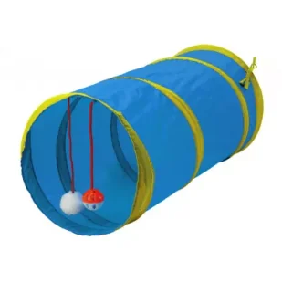 Pets Collection Tunel dla kota z zabawką niebieski 51 cm - Zabawki dla kotów - miniaturka - grafika 1