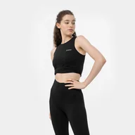 Koszulki sportowe damskie - Damski top treningowy GUESS COLINE ACTIVE TOP - czarny - miniaturka - grafika 1