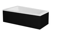 Wanny - Wanna asymetryczna czarno-biała z obudową Intima Besco lewa 150x85 cm - miniaturka - grafika 1