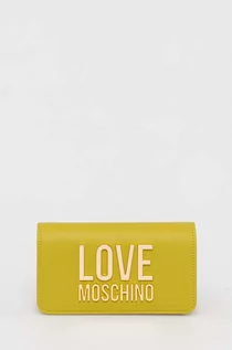 Portfele - Love Moschino portfel damski kolor zielony - grafika 1