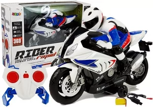 Import LEANToys Motocykl zdalnie sterowany R/C 2.4G Biały - Zabawki zdalnie sterowane - miniaturka - grafika 1