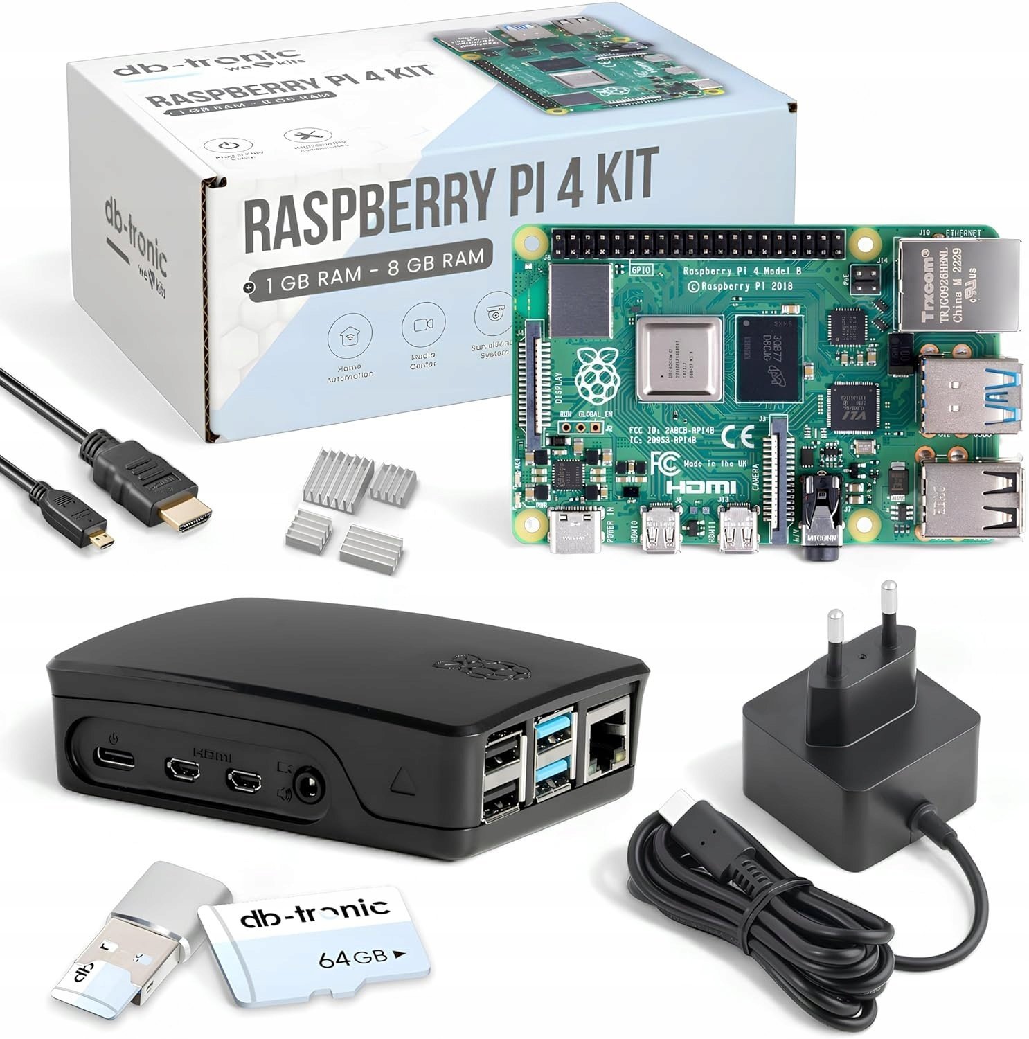 Anker Raspberry Pi 4 zestaw startowy 4 GB Black Edition 64GB zasilacz 15W obudowa
