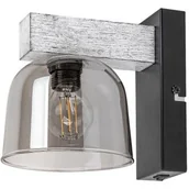 Lampy ścienne - Rabalux Cardamom kinkiet 1x40W szary dąb/przydymiony 3081 - miniaturka - grafika 1