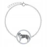 Bransoletki - Bransoletka Srebrna z psem Moskiewski Pies Stróżujący 925 Prezent GRAWER - miniaturka - grafika 1