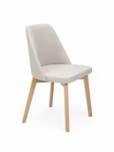 Krzesła - Flavio 1 krzesło tapicerowane jasny beż nogi dąb sonoma - miniaturka - grafika 1