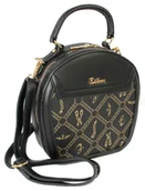 Torebki damskie - Torebka Damska ESLEE Okrągła Kuferek 8903 CZARNA - miniaturka - grafika 1