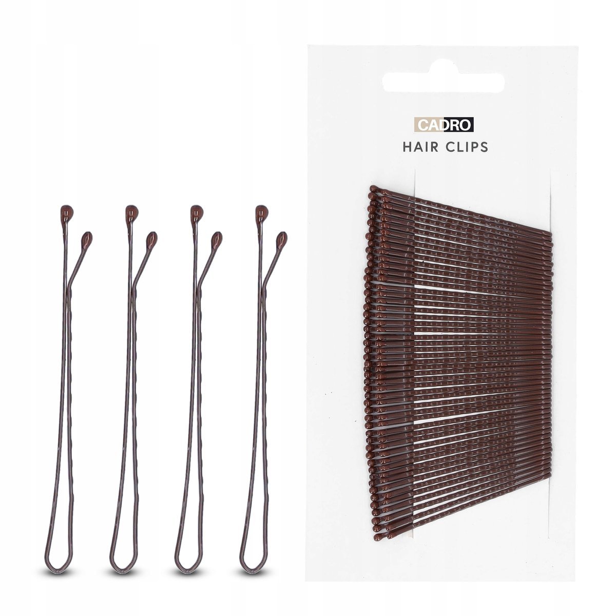 Wsuwki do włosów brązowe komplet 50 sztuk 5 cm klasyczne bez niklu